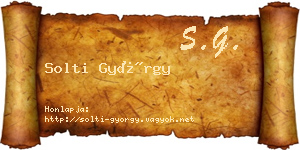Solti György névjegykártya